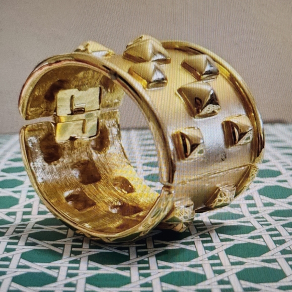 Vintage Kenneth Jay Lane Gold Plated Studded Cuff